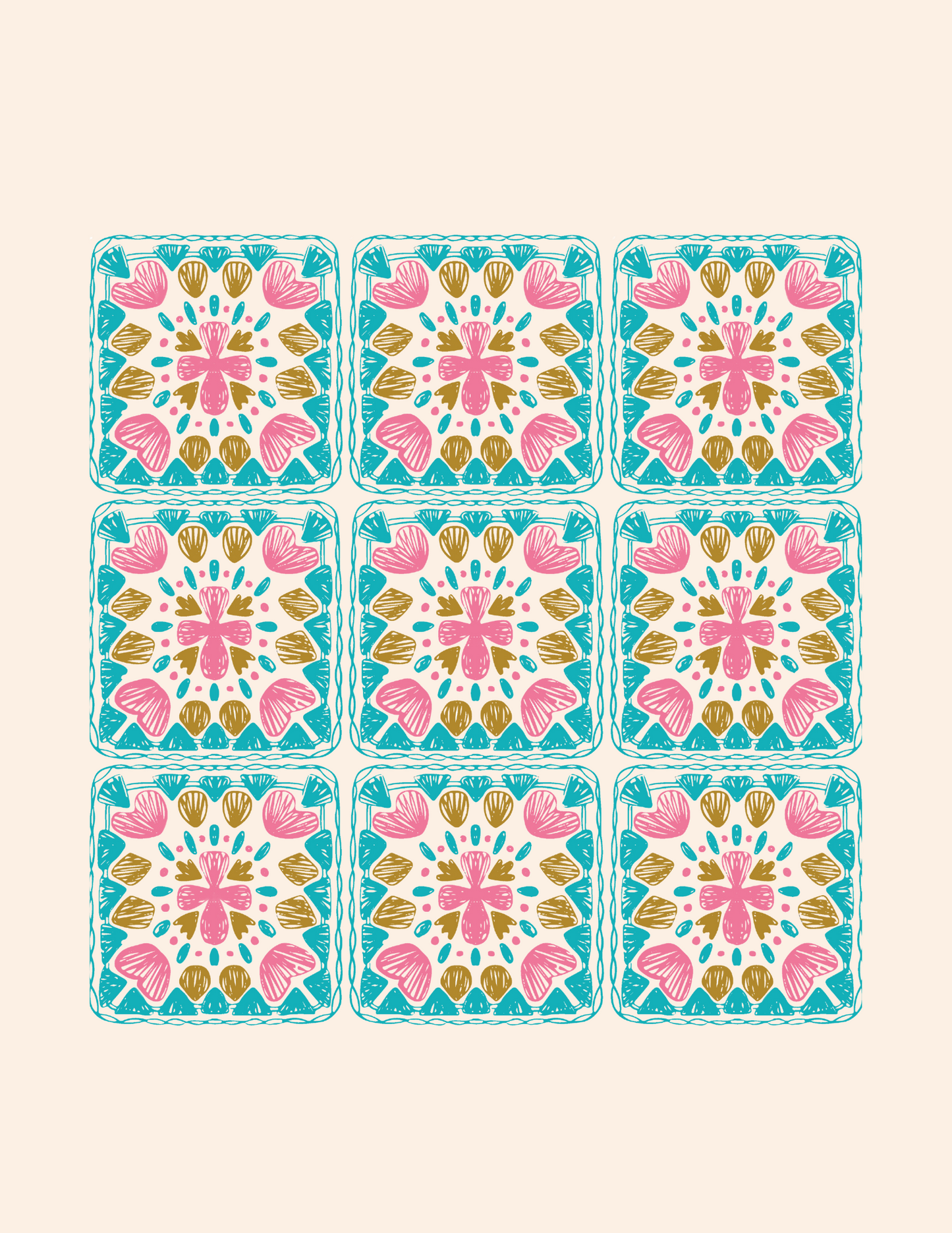 Granny Squares Crochet Art Print
