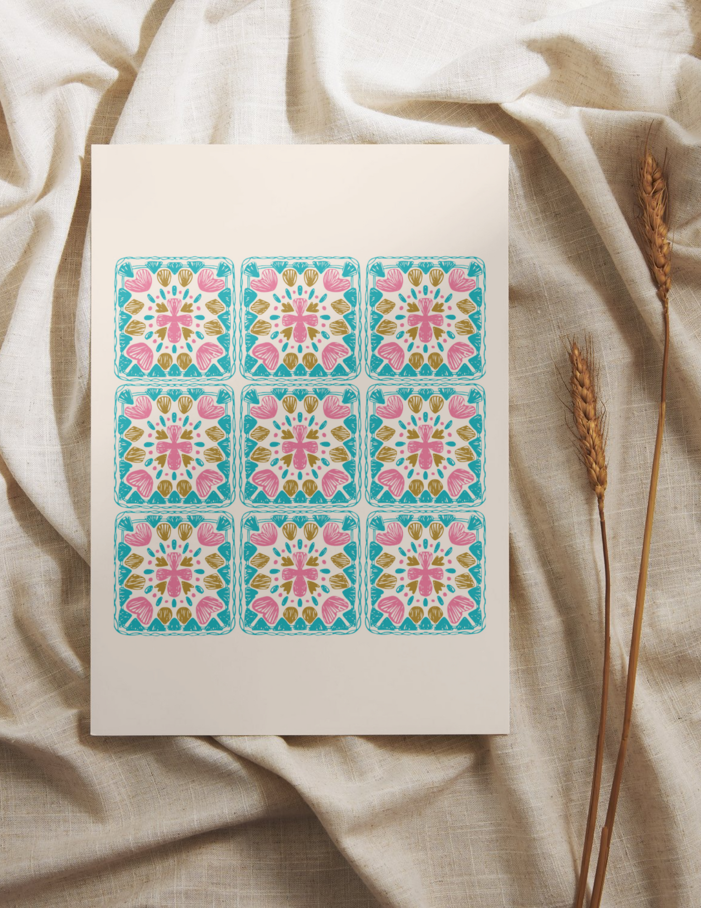 Granny Squares Crochet Art Print