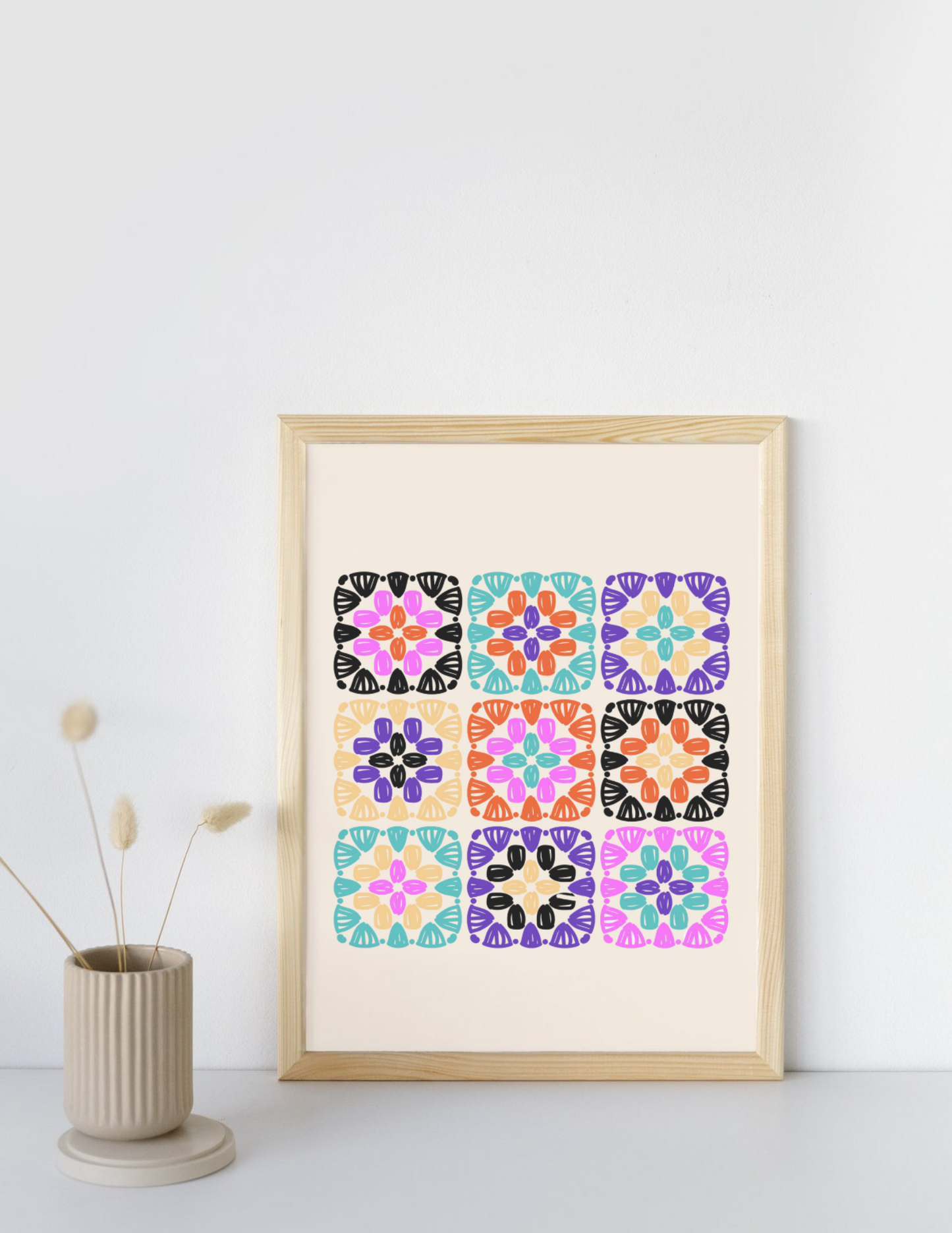 Granny Squares Crochet Art Print
