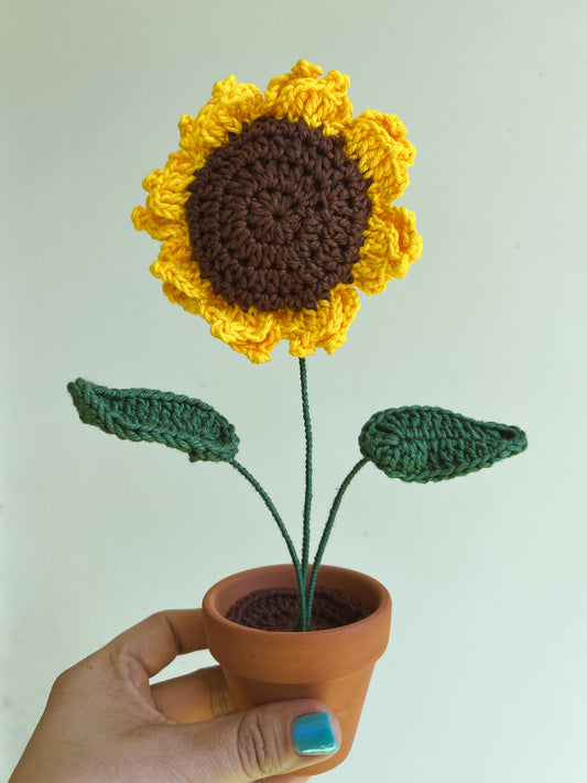 Crochet Sunflower in a pot