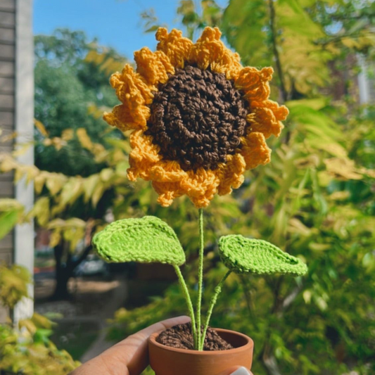Crochet Sunflower in a pot